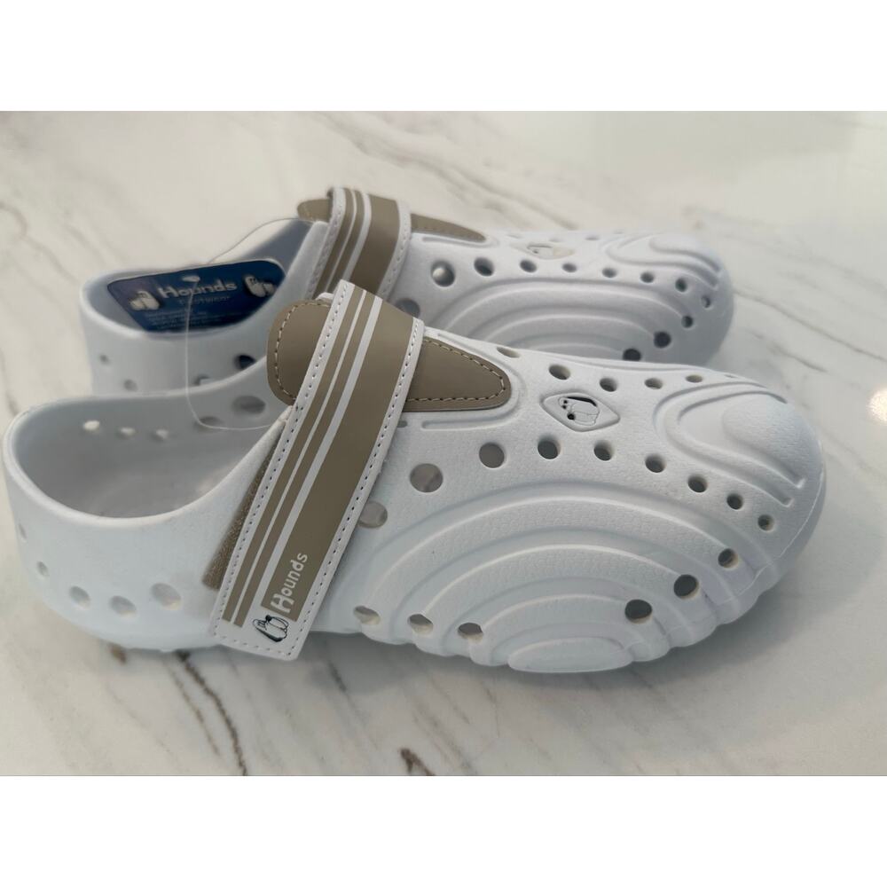 Hounds Footwear Women's Ultralites Clog Shoes White/Tan Size 5/6 NWT USA Dawgs - Picture 4 of 9